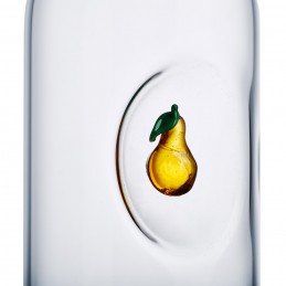 láhev 0,5 litru s motivem - hruška - foukané sklo (ruční výroba)