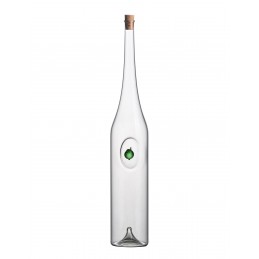 láhev 0,5 litru s motivem - jablko - foukané sklo (ruční výroba)