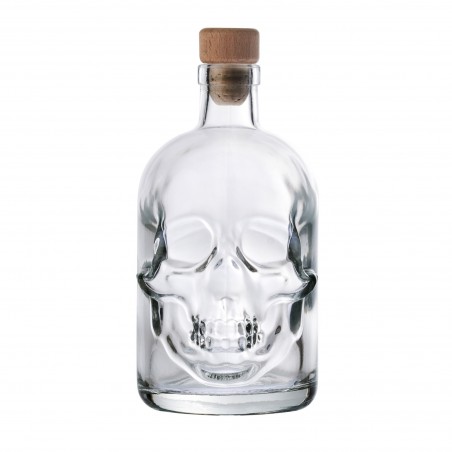 láhev 0,5 litru lebka Skull - lisované sklo