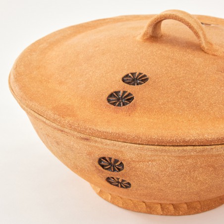 kulatá forma na chleba (ošatka) - kameninová forma s poklicí na chleba (ruční výroba)