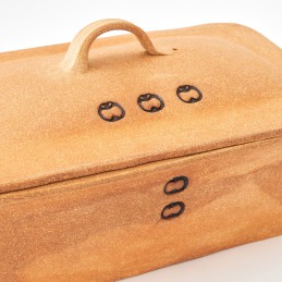 hranatá forma na chleba - kameninová forma s poklicí na chleba (ruční výroba)