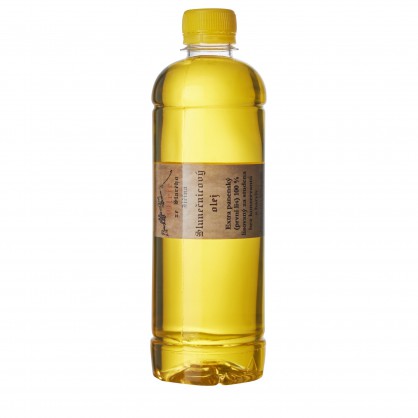 slunečnicový olej 500ml lisovaný za studena (první lis) - extra panenský (domácí výroba)