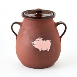 sádlák 2,5L malovaný - kameninový hrnec na sádlo (ruční výroba)