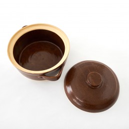 hrnec (kastrol) s poklicí 1,5L - kameninový hrnec na pečení (ruční výroba)