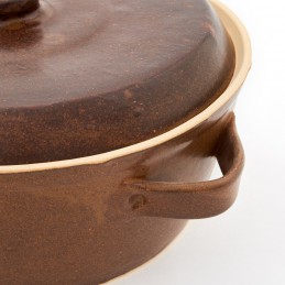 hrnec (kastrol) s poklicí 4,5L - kameninový hrnec na pečení (ruční výroba)