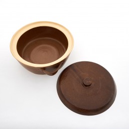 hrnec (kastrol) s poklicí 4,5L - kameninový hrnec na pečení (ruční výroba)