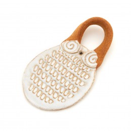 keramické struhadlo na česnek - bílé (ruční výroba)