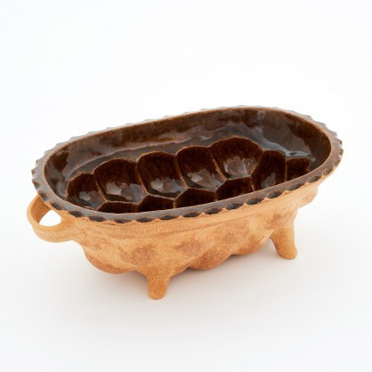 vánočka boubelatá "pletená" - kameninová forma na vánočku (ruční výroba)