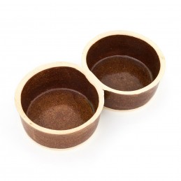 miska pro zvířata dvojitá 2x0,5L - kameninová miska (ruční výroba)