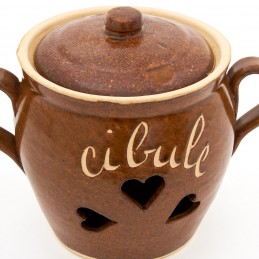 hrnec na cibuli 0,5L - kameninový cibulák (ruční výroba)