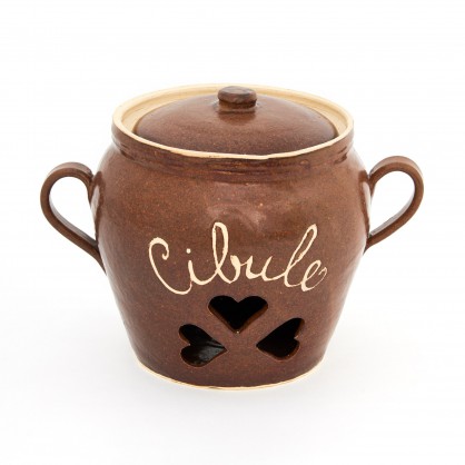 hrnec na cibuli 1L - kameninový cibulák (ruční výroba)