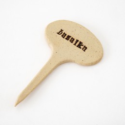 BAZALKA - keramická jmenovka k bylinkám (ruční výroba)