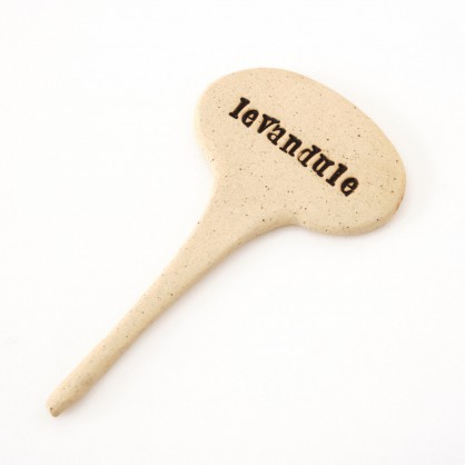 LEVANDULE - keramická jmenovka k bylinkám (ruční výroba)