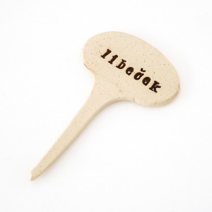 LIBEČEK - keramická jmenovka k bylinkám (ruční výroba)