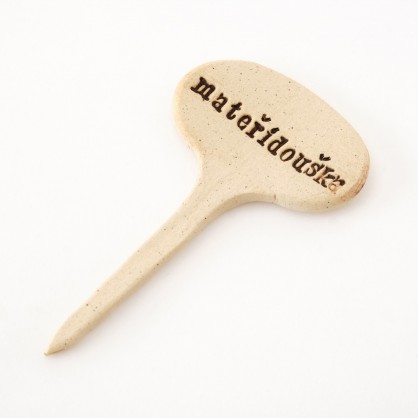 MATEŘÍDOUŠKA - keramická jmenovka k bylinkám (ruční výroba)