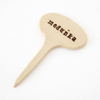 MEDUŇKA - keramická jmenovka k bylinkám (ruční výroba)