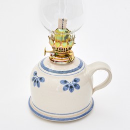 petrolejová lampa světlá - kameninová petrolejka (ruční výroba)