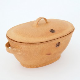 oválná forma na chleba - kameninová forma s poklicí na chleba (ruční výroba)