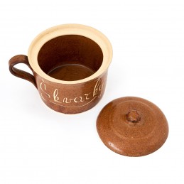 hrnec 1L na škvarky kameninový (ruční výroba)