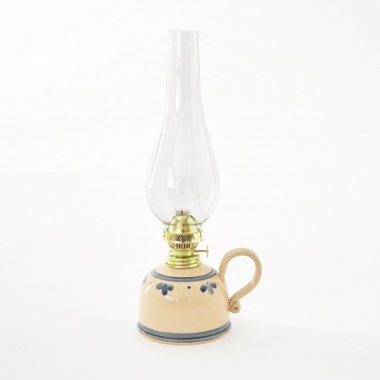 petrolejová lampa světlá - kameninová petrolejka (ruční výroba)