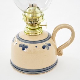 petrolejová lampa světlá - kameninová petrolejka (ruční výroba)