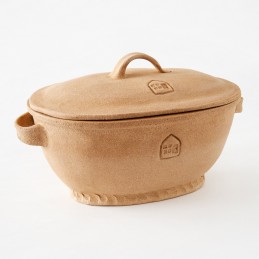 oválná forma na chleba neglazovaná - kameninová forma s poklicí na chleba (ruční výroba)