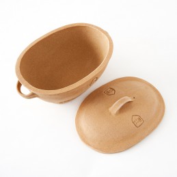 oválná forma na chleba neglazovaná - kameninová forma s poklicí na chleba (ruční výroba)