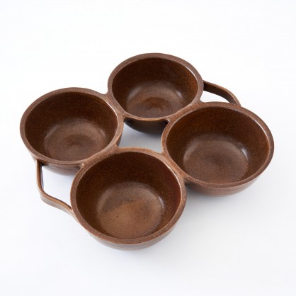 pekáč na buchty 4 misky velký - kameninový pekáč (ruční výroba)