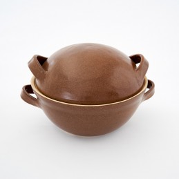 pekáč kulatý s kupolí - kameninová forma s poklicí na pečení (ruční výroba)