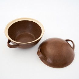 pekáč kulatý s kupolí - kameninová forma s poklicí na pečení (ruční výroba)