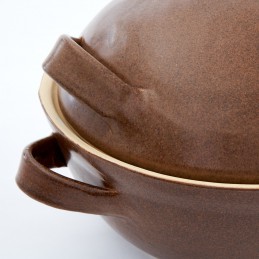 pekáč kulatý s kupolí - kameninová forma s poklicí na pečení (ruční výroba)