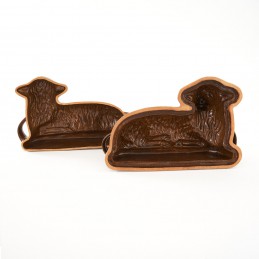 beránek dvoudílný velký celoglazovaný - kameninová forma na beránka (ruční výroba)