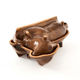 beránek dvoudílný velký celoglazovaný - kameninová forma na beránka (ruční výroba)