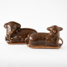 beránek dvoudílný velký celoglazovaný - kameninová forma na beránka (ruční výroba)