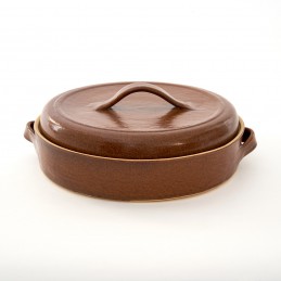 pekáč kulatý 3L s poklicí - kameninový pekáč  (ruční výroba)