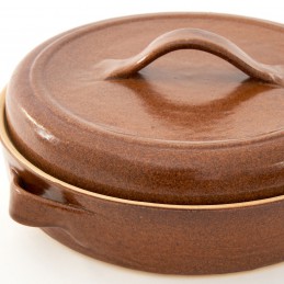 pekáč kulatý 3L s poklicí - kameninový pekáč  (ruční výroba)