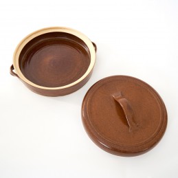 pekáč kulatý 3L s poklicí - kameninový pekáč  (ruční výroba)