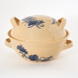 pekáč kulatý 3L s kupolí světlý - kameninová forma s poklicí na pečení (ruční výroba)