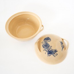 pekáč kulatý 3L s kupolí světlý - kameninová forma s poklicí na pečení (ruční výroba)