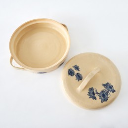 pekáč kulatý 3L s poklicí světlý - kameninový pekáč  (ruční výroba)