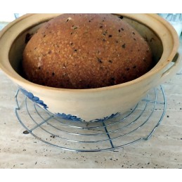 pekáč kulatý 3L s kupolí světlý - kameninová forma s poklicí na pečení (ruční výroba)