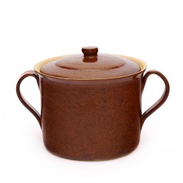 hrnec 3L s uchy a poklicí - kameninový hrnec (ruční výroba)