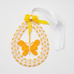 velikonoční dekorace IV - velikonoční motýlek - vyšívaná krajka