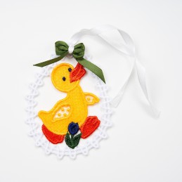 velikonoční dekorace V - velikonoční kačenka - vyšívaná krajka