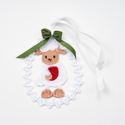 velikonoční dekorace X - velikonoční ovečka - vyšívaná krajka