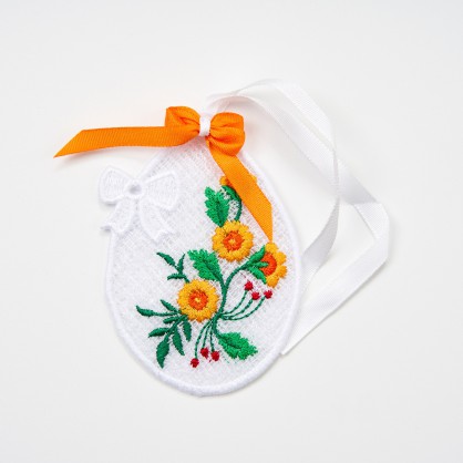 velikonoční dekorace XI - velikonoční kytičky - vyšívaná krajka