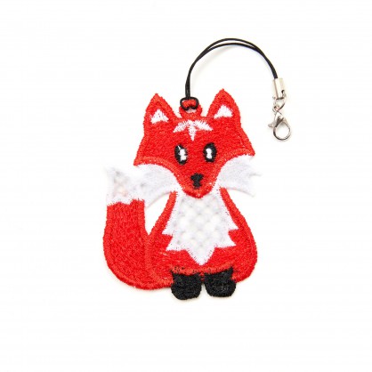 závěsná dekorace III - liška zrzavá - vyšívaná krajka