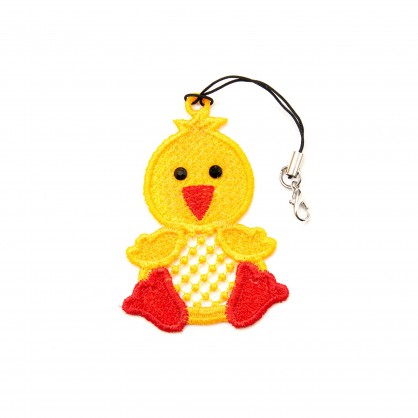 závěsná dekorace VI - kuřátko - vyšívaná krajka