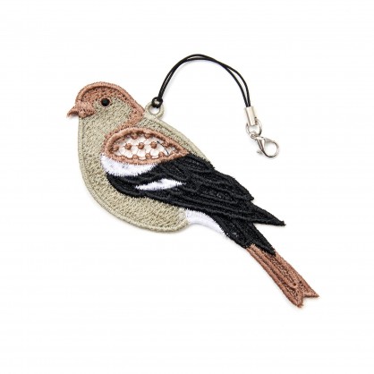 hýl samička - závěsná dekorace ptáček V - vyšívaná krajka