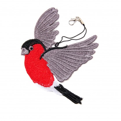 hýl samec - závěsná dekorace ptáček IV - vyšívaná krajka